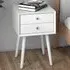 2 Drawer Bedside Table - White