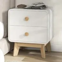 2 Drawer Bedside Table - White