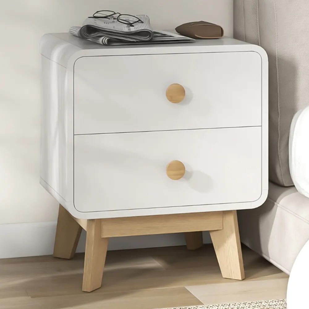 2 Drawer Bedside Table - White