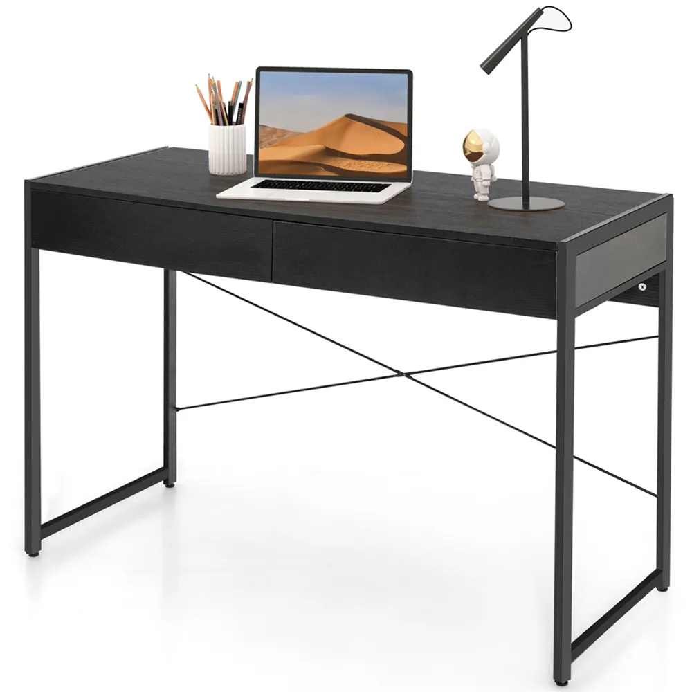 2 Drawer Computer Desk - Black