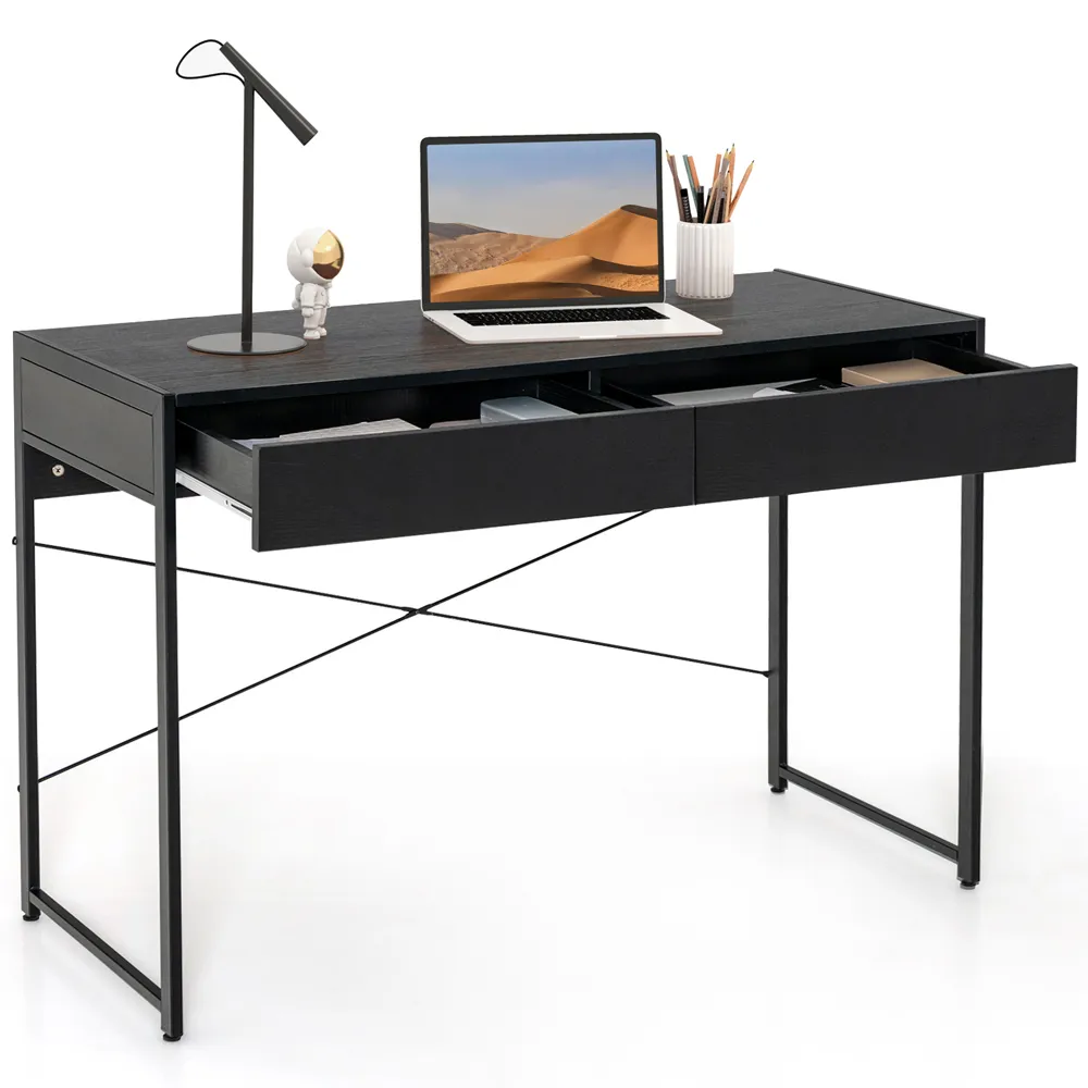 2 Drawer Computer Desk - Black