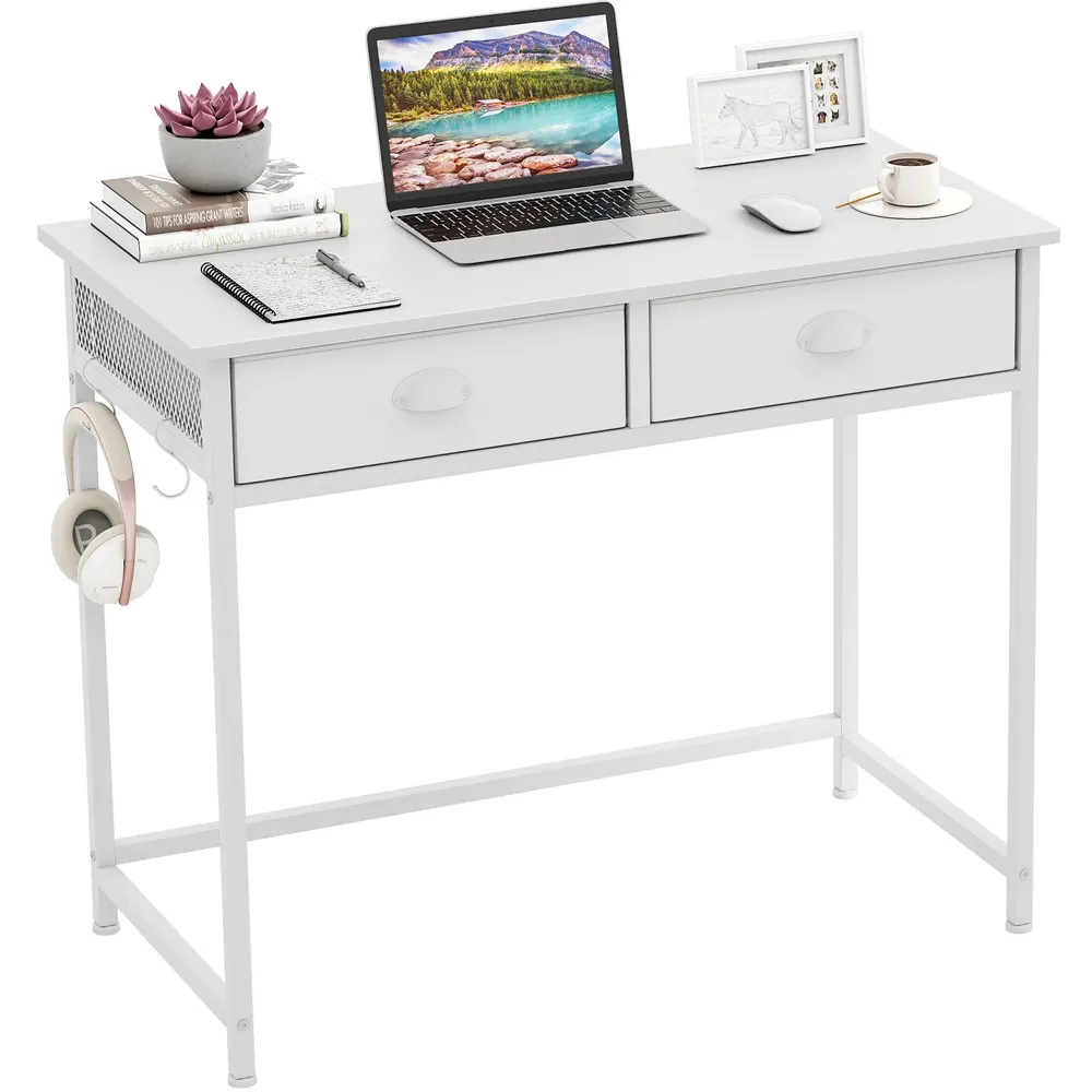 2 Drawer Computer Desk - White