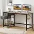 2 Drawer Computer Desk with Shelf - Brown