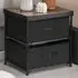 2 Drawer Fabric Nightstand with Removable Lid - Black