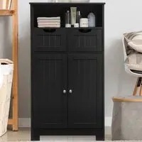 2 Drawer Floor Standing Utility Cabinet - Black