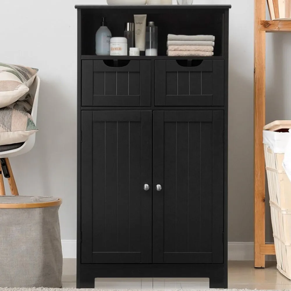 2 Drawer Floor Standing Utility Cabinet - Black image