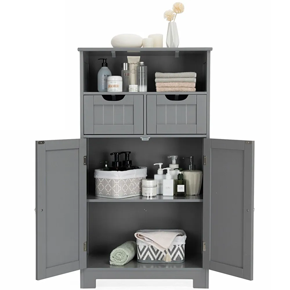 2 Drawer Floor Standing Utility Cabinet - Grey