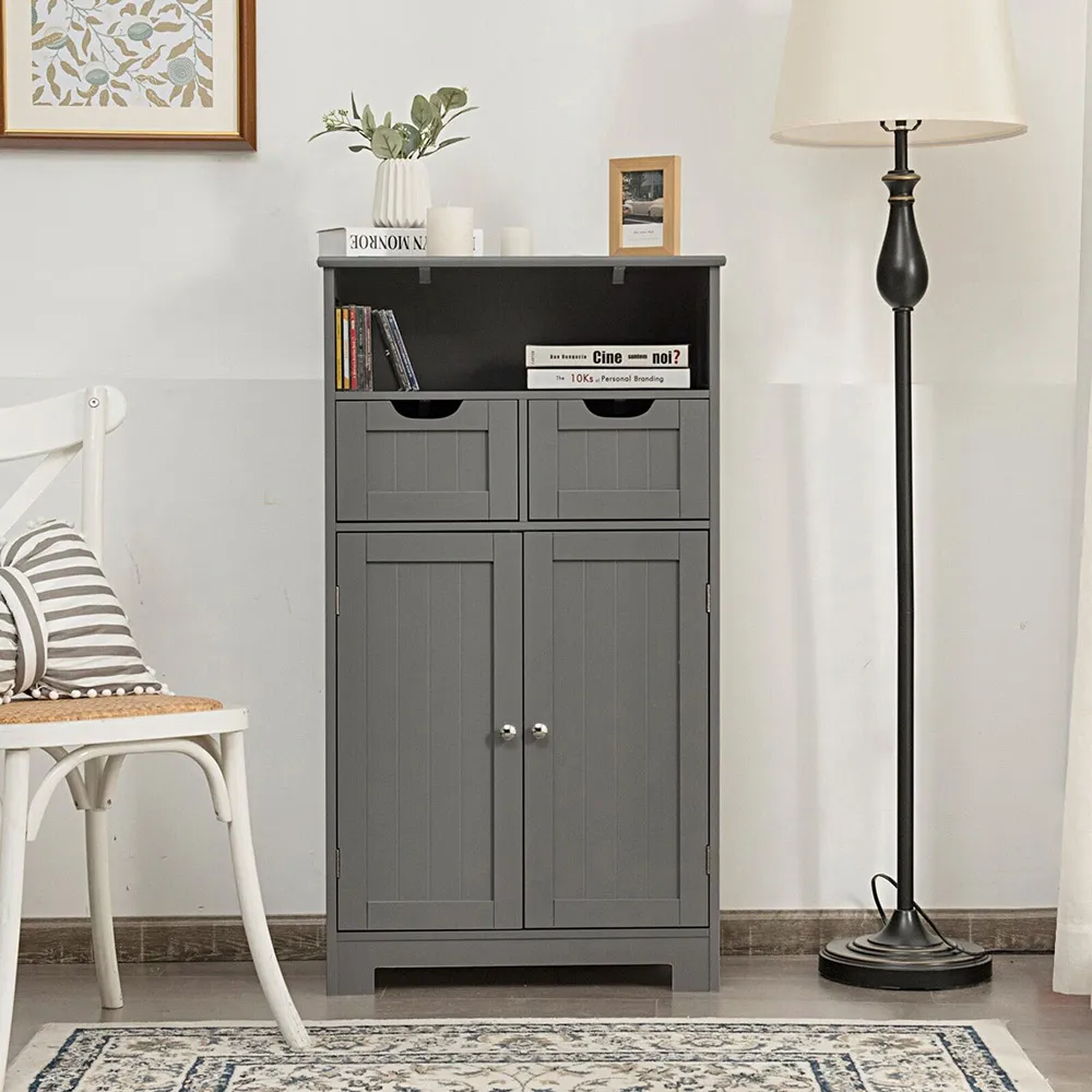 2 Drawer Floor Standing Utility Cabinet - Grey