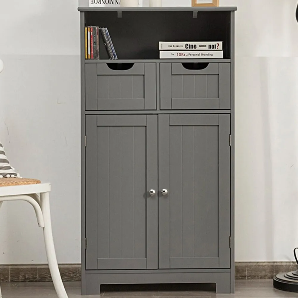 2 Drawer Floor Standing Utility Cabinet - Grey