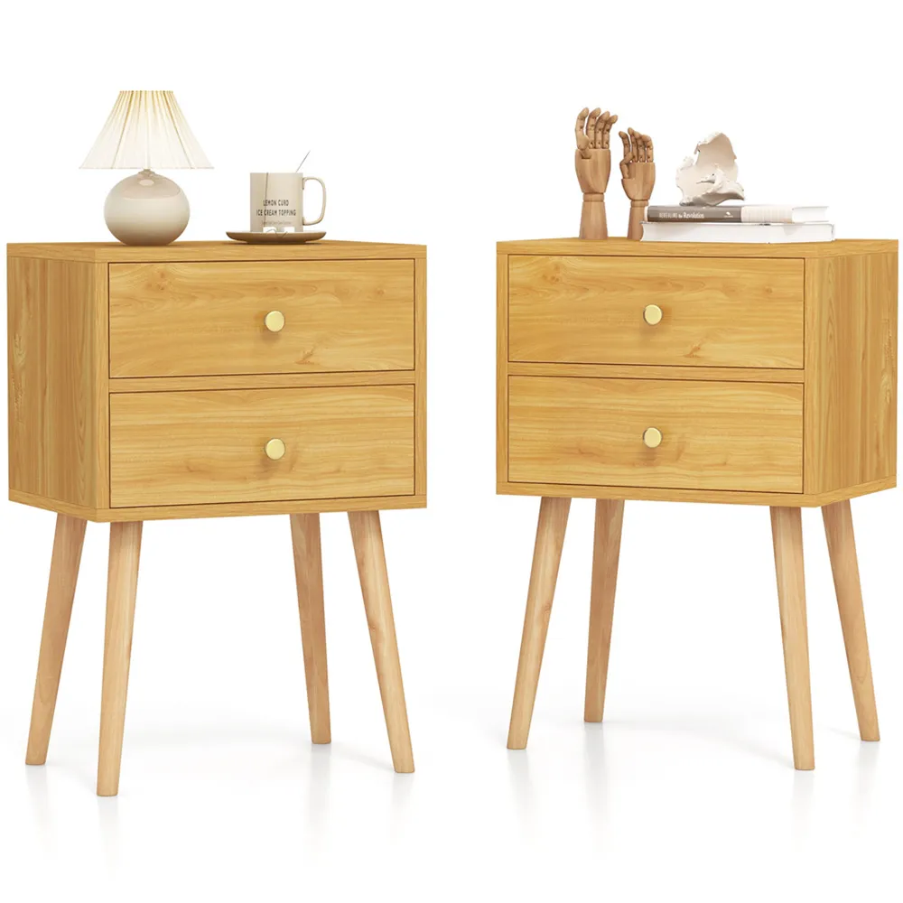 2 Drawer Nightstand - Wood