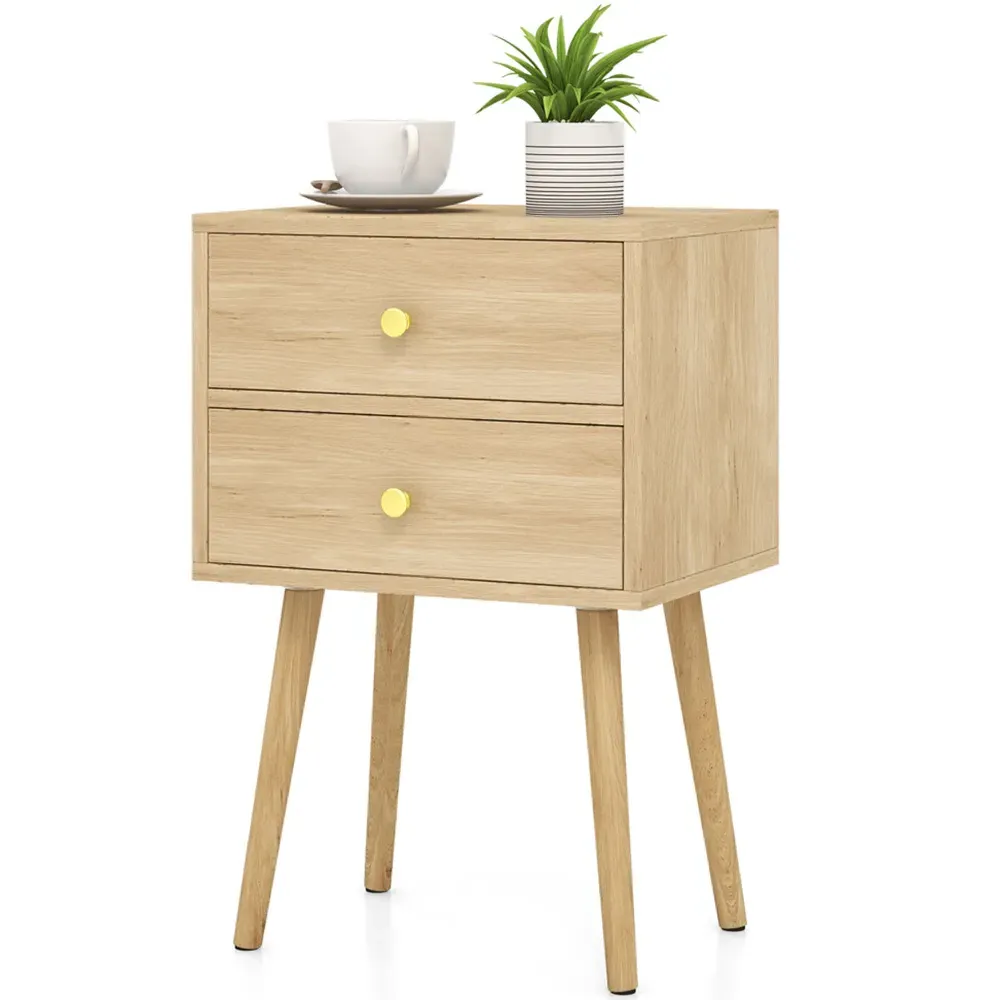 2 Drawer Nightstand - Wood, Oak