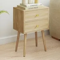 2 Drawer Nightstand - Wood, Oak