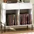 2 Drawer Record Player Stand with Power Outlet - White