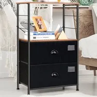 2 Drawer Single Shelf Storage Unit - Multi