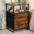 2 Drawer Single Shelf Storage Unit - Rustic Brown