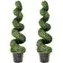 2 Piece Artificial Boxwood Spiral Tree 120cm - Green