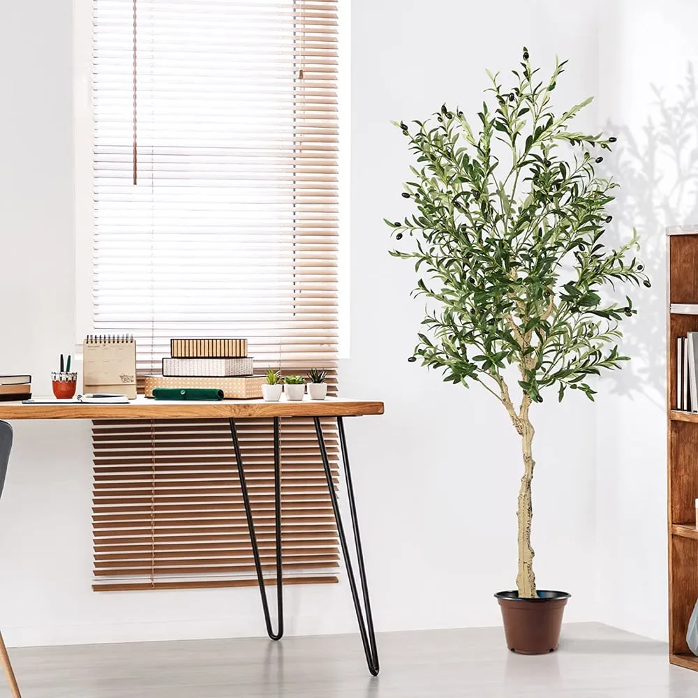 2 Piece Artificial Olive Tree 182cm - Green