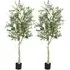 2 Piece Artificial Olive Tree 182cm - Green