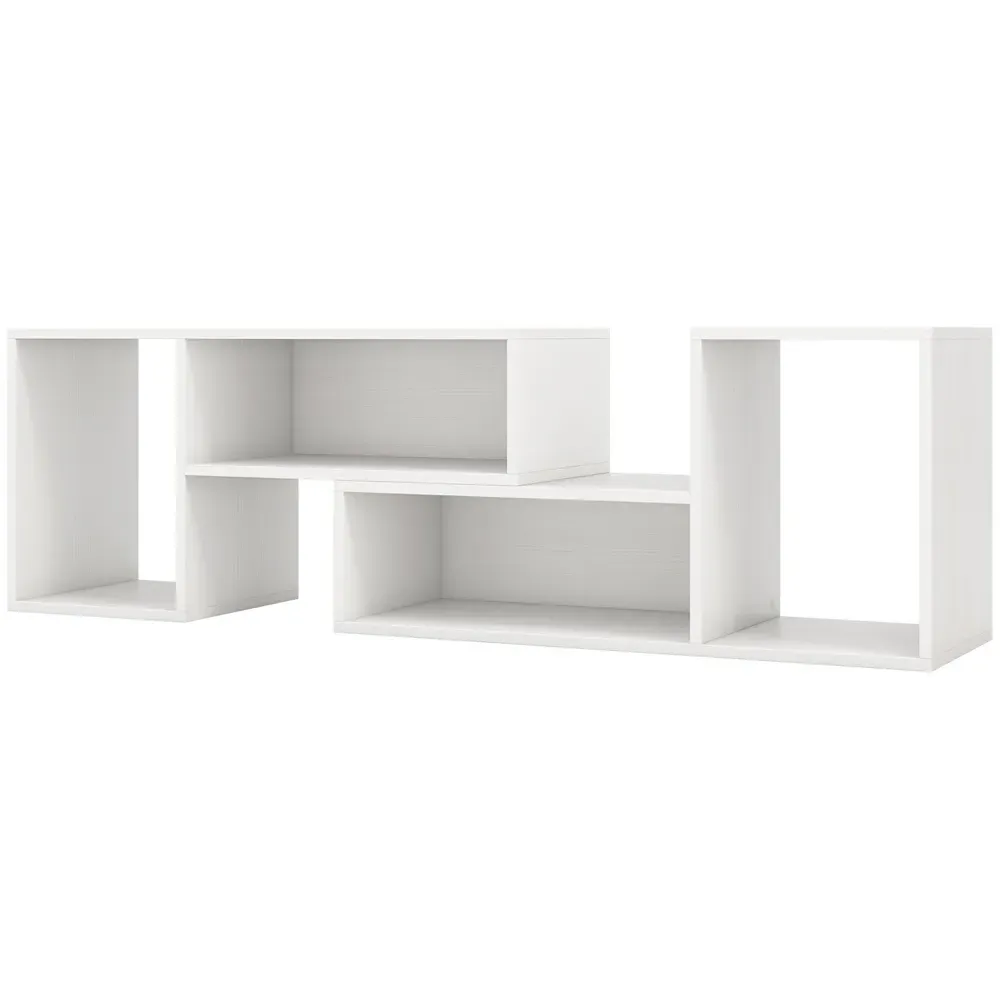 2 Piece L-Shaped TV Console Unit with Storage - White