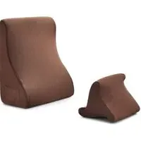 2 Piece Wedge Pillow Set with Storage - Brown, Velvet