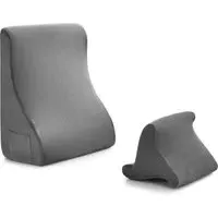 2 Piece Wedge Pillow Set with Storage - Grey, Velvet