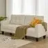 2-Seater Corner Sofa with Cushions - Beige