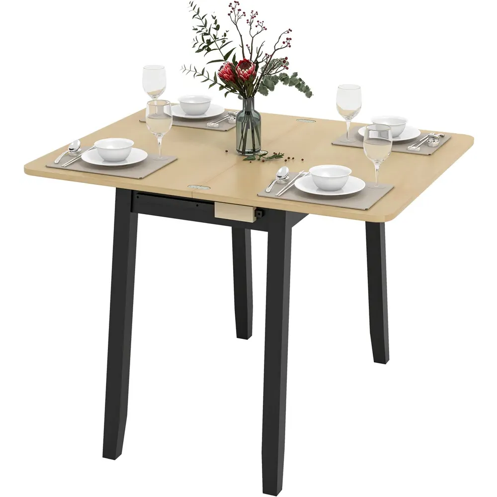 2 Seater Extendable Dining Table with Storage - Natural