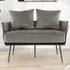 2-Seater Loveseat Sofa - Grey, Velvet