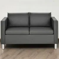 2-Seater PU Leather Tub Sofa - Grey