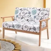 2-Seater Upholstered Accent Chair - Grey, Linen