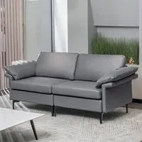 2-Seater Upholstered Sofa - Grey