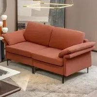 2-Seater Upholstered Sofa - Red