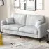 2-Seater Wide Loveseat Sofa - Grey, Linen