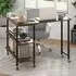 2 Shelf 360° Rotating Mobile End Table - Rustic Brown