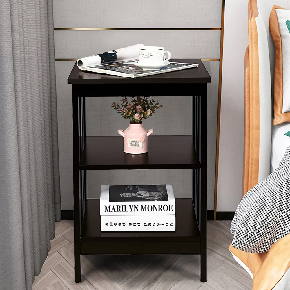 2 Shelf Bedside Table - Brown