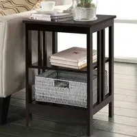 2 Shelf Bedside Table - Brown