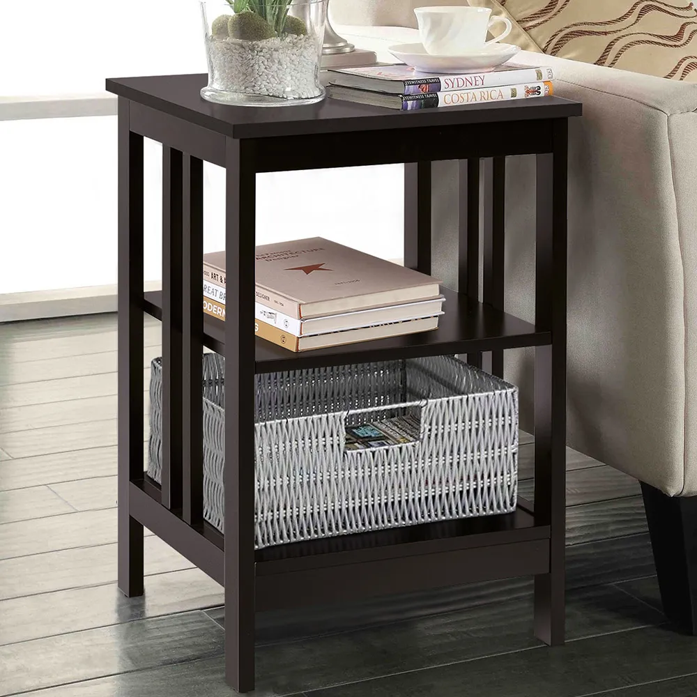 2 Shelf Bedside Table - Brown