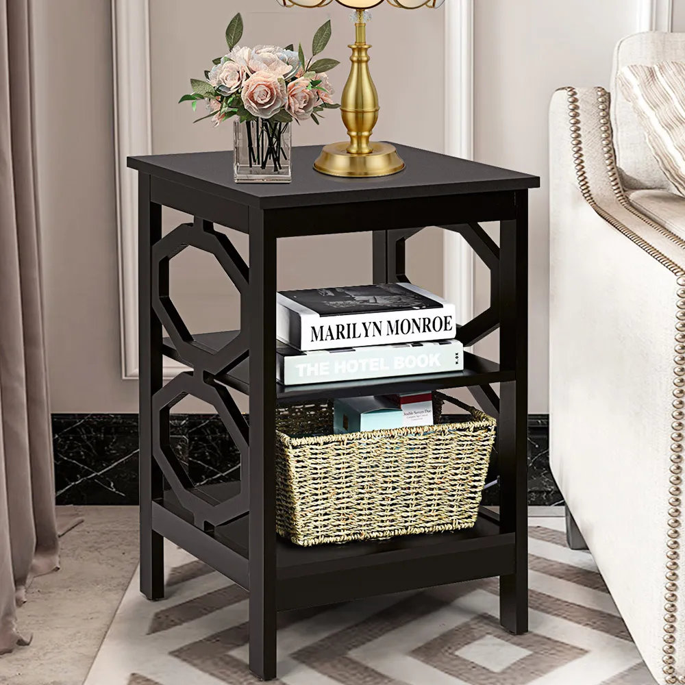 2 Shelf Bedside Table - Coffee, MDF