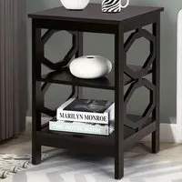 2 Shelf Bedside Table - Coffee, MDF