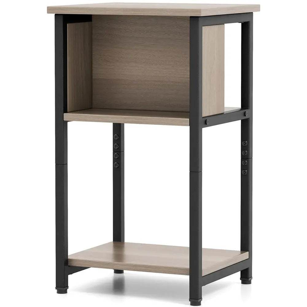 2 Shelf Bedside Table - Grey