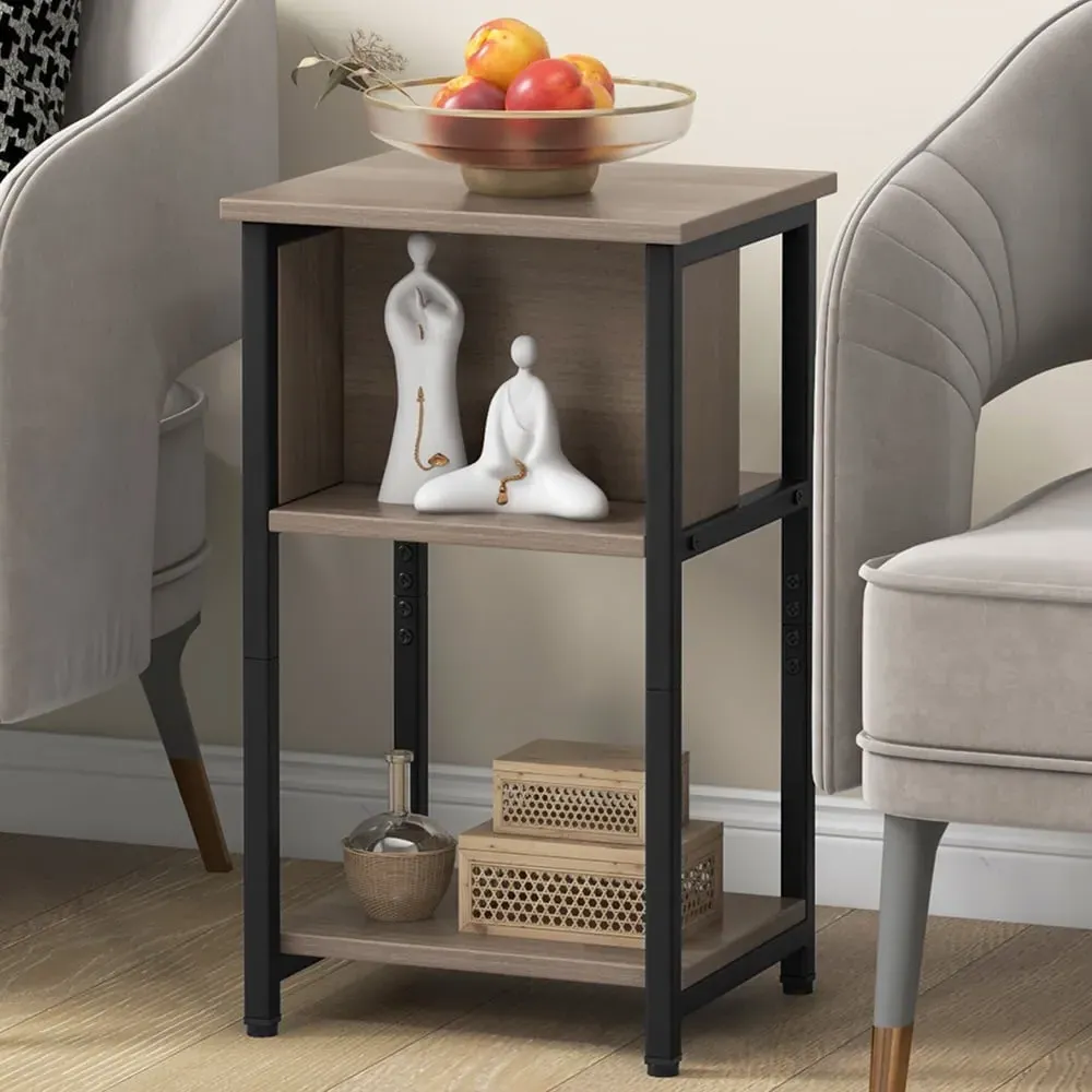 2 Shelf Bedside Table - Grey image