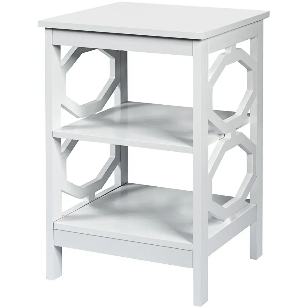 2 Shelf Bedside Table - White