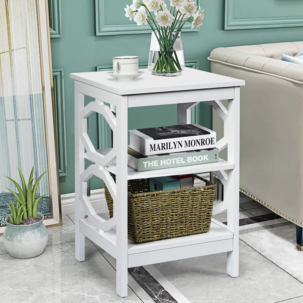 2 Shelf Bedside Table - White