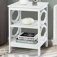 2 Shelf Bedside Table - White