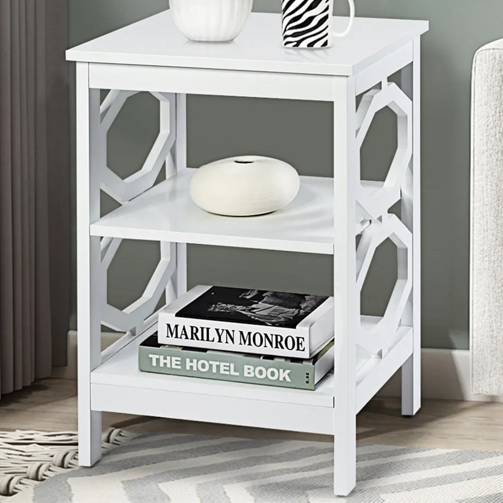 2 Shelf Bedside Table - White image