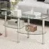 2 Shelf Coffee Table - Clear, Tempered Glass