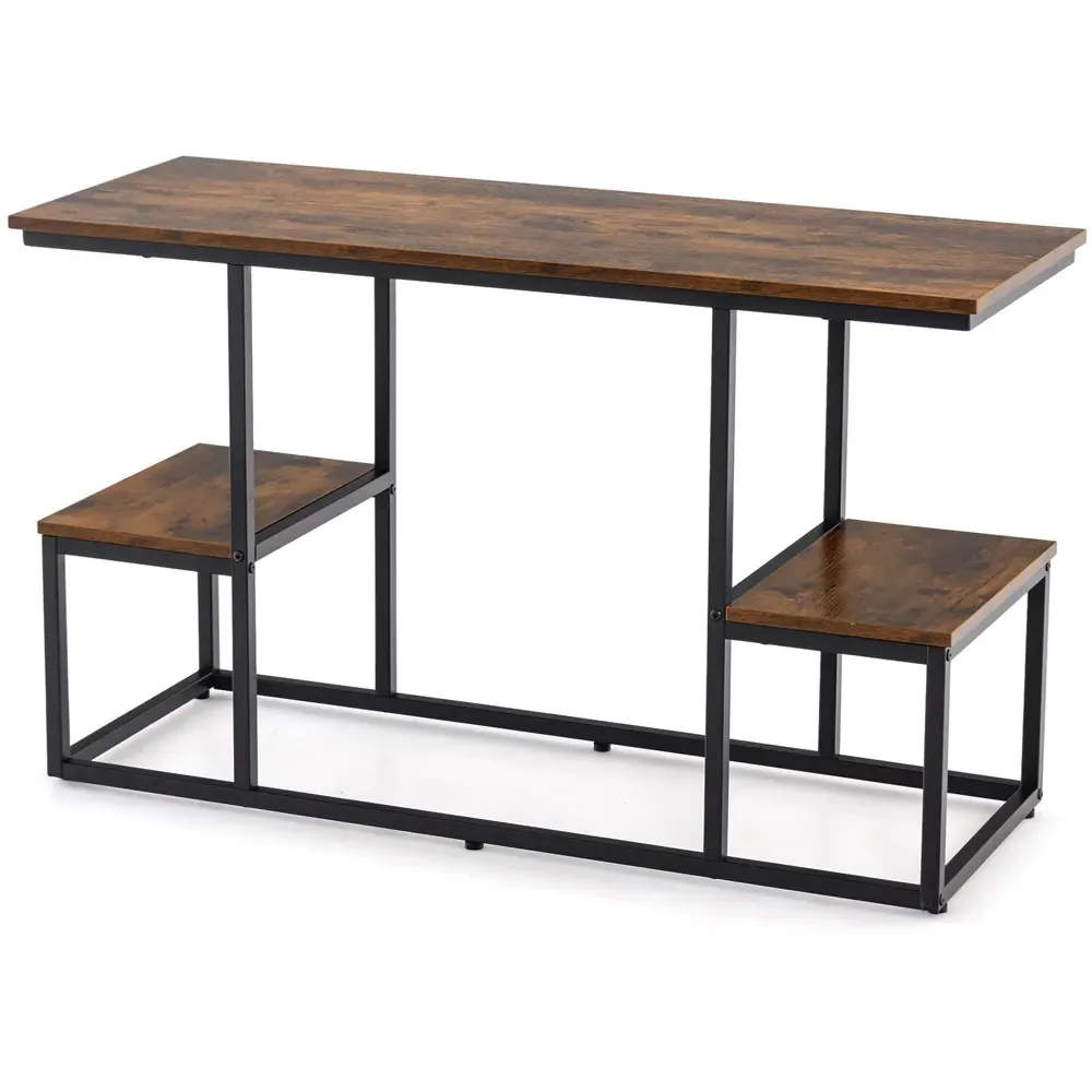 2 Shelf Console Table - Rustic Brown