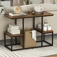 2 Shelf Console Table - Rustic Brown