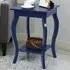 2 Shelf Curved Legs Accent End Table - Blue