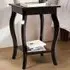 2 Shelf Curved Legs Accent End Table - Brown